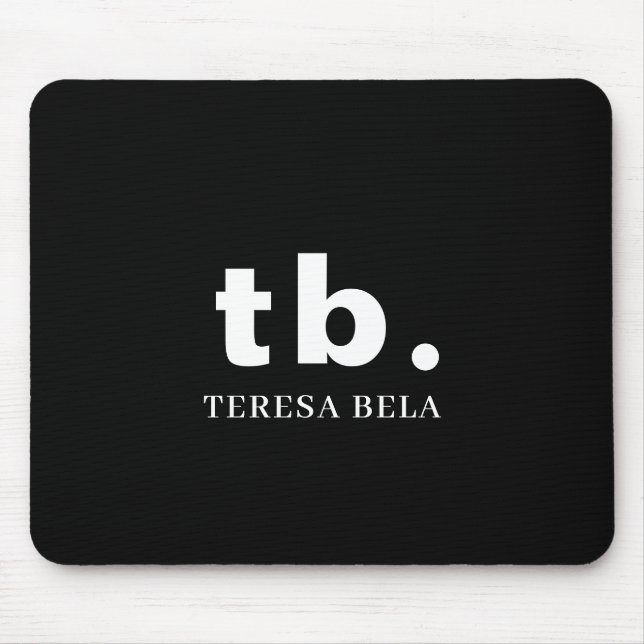 Klassisches Elegantes Minimales Monogramm in Schwa Mousepad (Vorne)