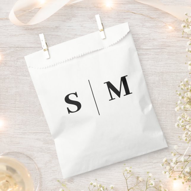 Klassisches Elegantes Monogramm Hochzeit Geschenktütchen (Ausgeschnitten)