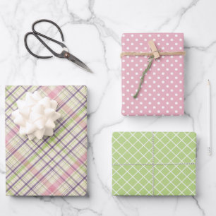 Klassisches elegantes Ostern-Karo-Geschenkverpacku Geschenkpapier Set