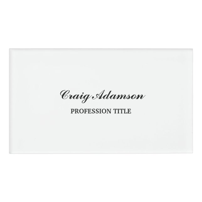 Klassisches Elegantes Schlicht Einfaches Minimalis Namenschild (Vorderseite)