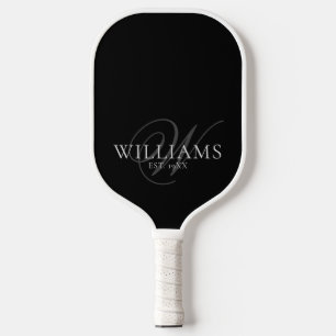 Klassisches elegantes Schriftmonogramm Name Pickleball Schläger