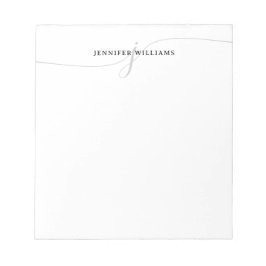 Klassisches elegantes Script Black Gray Modern Mon Notizblock
