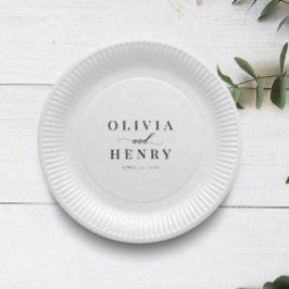 Klassisches, elegantes Script-Hochzeit-Probe-Dinne Pappteller