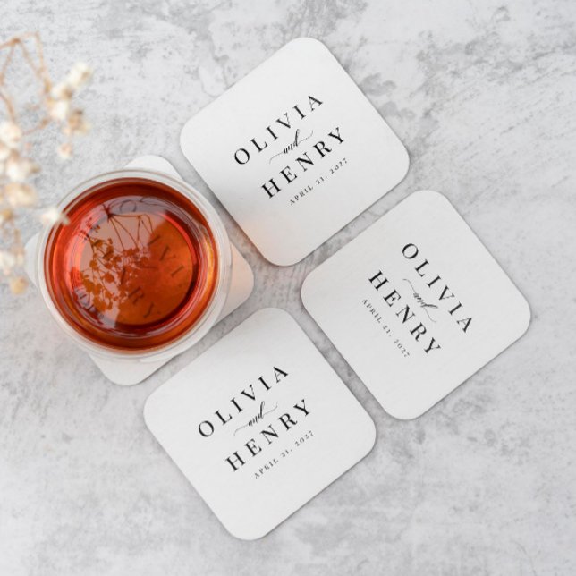 Klassisches, elegantes Script-Hochzeit-Probe-Dinne Rechteckiger Pappuntersetzer (Von Creator hochgeladen)