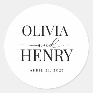 Klassisches, elegantes Script-Hochzeit-Probe-Dinne Runder Aufkleber