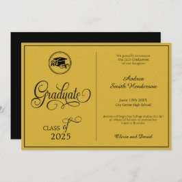 Klassisches Elegantes Skript Kein Foto Abschluss Ankündigung