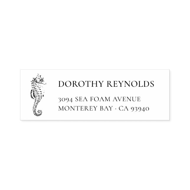 Klassisches Elegantes Vintages Seepferd | RÜCKSEND Permastempel (Design)