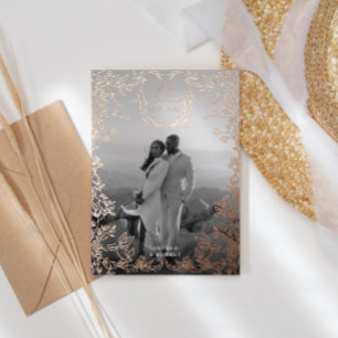 Klassisches Elegantes Wappen Save the Date Rose Go Folieneinladung