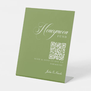 Klassisches Elfenbein-Grün-Hochzeitsfonds-Schild Sockelschild