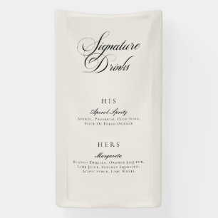 Klassisches Elfenbein-Kalligrafie-Signatur-Drinks- Banner