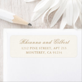 Klassisches Elfenbein und Gold Zeitloses Hochzeit