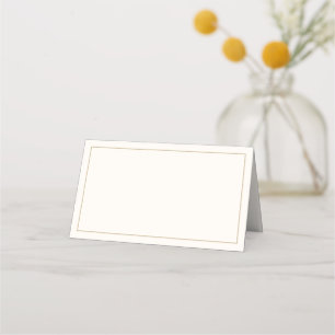 Klassisches Elfenbein und Gold Zeitloses Hochzeit Platzkarte