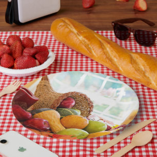 Klassisches Erntetisch-Dankfest Cornucopia Pappteller