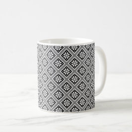 Klassisches estnisches Schwarz-Weiß-Knetmuster Kaffeetasse