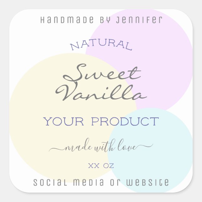 Klassisches Etikett für die Verpackung von Aquarel Quadratischer Aufkleber (Vorderseite)