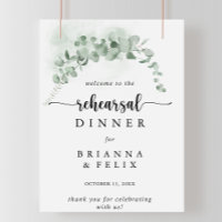 Klassisches Eukalyptus Probe Dinner Begrüßungszeic