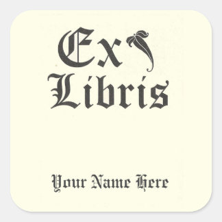 Klassisches Ex Libris Buchzeichen Quadratischer Aufkleber