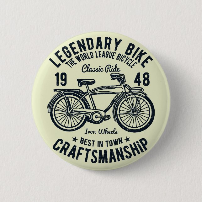 Klassisches Fahrrad Fahrradhandwerk Button (Vorderseite)