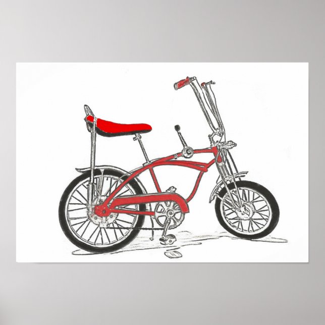 Klassisches Fahrrad Schwinn Stingray Bananenfahrra Poster (Vorne)