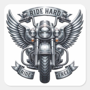 Klassisches Fahrraddesign mit Wings & Words Quadratischer Aufkleber