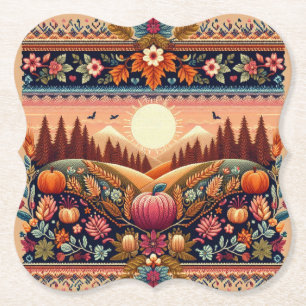 Klassisches Fair Isle Herbst Untersetzer