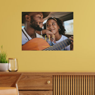 Klassisches Familienmonogramm Foto & Name Foliendrucke