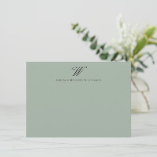 Klassisches Familienmonogramm Minimalistische Hoch Mitteilungskarte