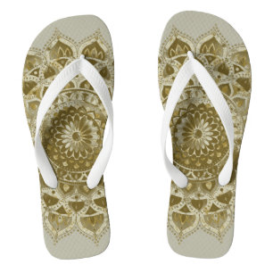 Klassisches farbenfrohes Mandala im indischen Stil Flip Flops