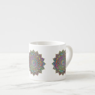 Klassisches farbenfrohes Mandala Indien Stil 1 Espressotasse