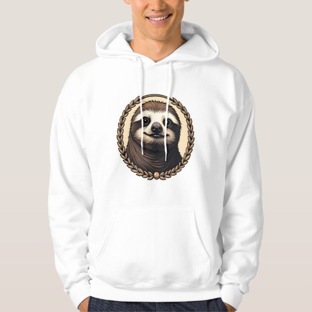 Klassisches Faultier-Gravur-Natur-Shirt (1) Hoodie (Vorderseite)