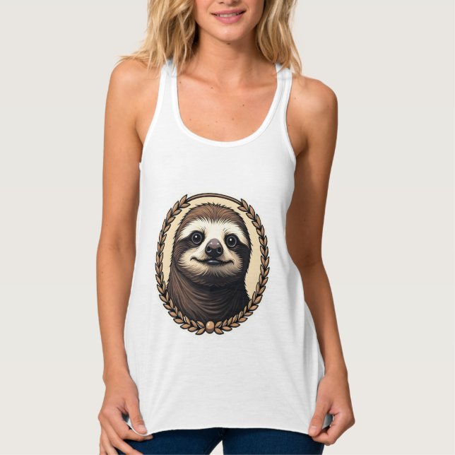 Klassisches Faultier-Gravur-Natur-Shirt (1) Tank Top (Vorderseite)