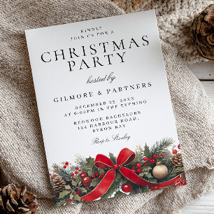 Klassisches festliches Weihnachtsfest im Unternehm Einladung