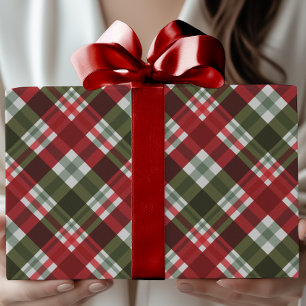 Klassisches Festtags-Weihnachts-Tartan-Karo Geschenkpapier