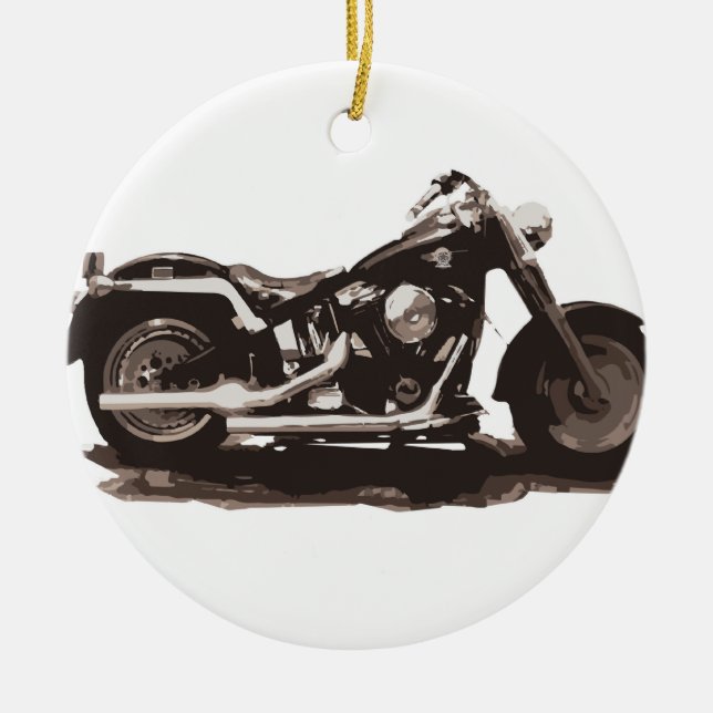 Klassisches fettes Jungen-Motorrad Keramikornament (Vorne)