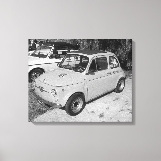KLASSISCHES FIAT 500 VINTAGES KLASSIKAUTO LEINWANDDRUCK (Vorderseite)