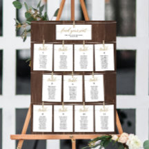 Klassisches Finden der Sitzkarten für Hochzeiten