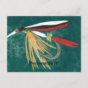 Klassisches Fliegenfischen "der Forelle-Flosse", Feiertagspostkarte