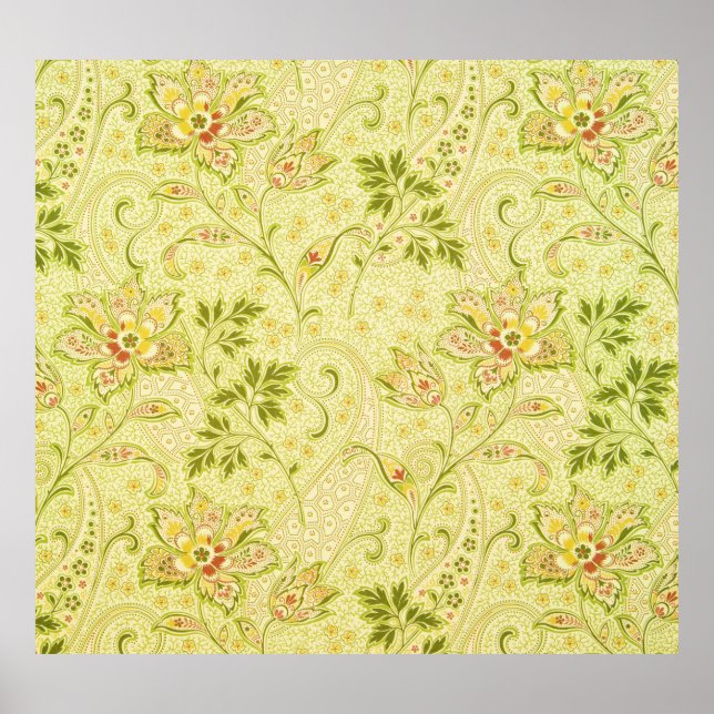 Klassisches florales Tapete: Alte Eleganz Poster (Vorne)