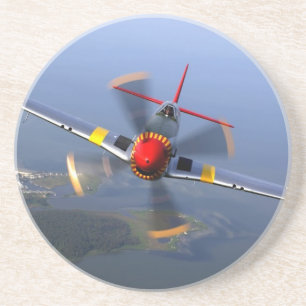 Klassisches Flugzeug Sandstein Untersetzer