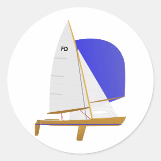 Klassisches Flying Dutchman Sailboat Runder Aufkleber