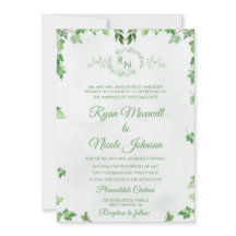 Klassisches formelles florales grünes Monogramm-Ho