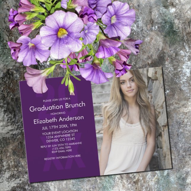 Klassisches Foto Abschluss Brunch Einladung (Von Creator hochgeladen)