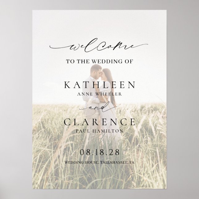 Klassisches Foto Elegante Hochzeit Poster (Vorne)