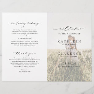 Klassisches Foto Elegantes Hochzeitsprogramm