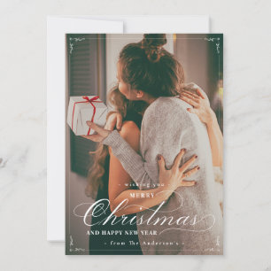 Klassisches Foto Frohe Weihnachts-Glückskarte für  Feiertagskarte