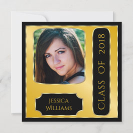 Klassisches Foto Gerahmter Abschluss Doppelseitig Einladung