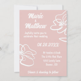 Klassisches Foto Rosa Rosa Blütenblüte Einladung z