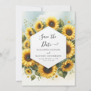 Klassisches Foto Sonnenblumenhochzeit Save The Date
