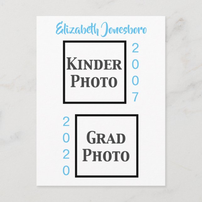 Klassisches Foto zur Ankündigung von Abschlüssen Postkarte (Vorderseite)