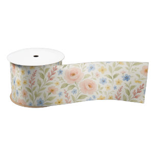 Klassisches französisches Blumenmuster des Shabby Satinband